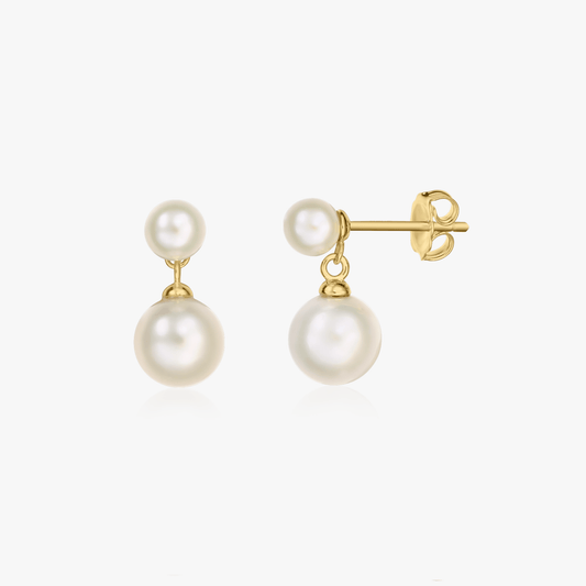 Cercei din argint Golden Elara - Perle naturale - Indira