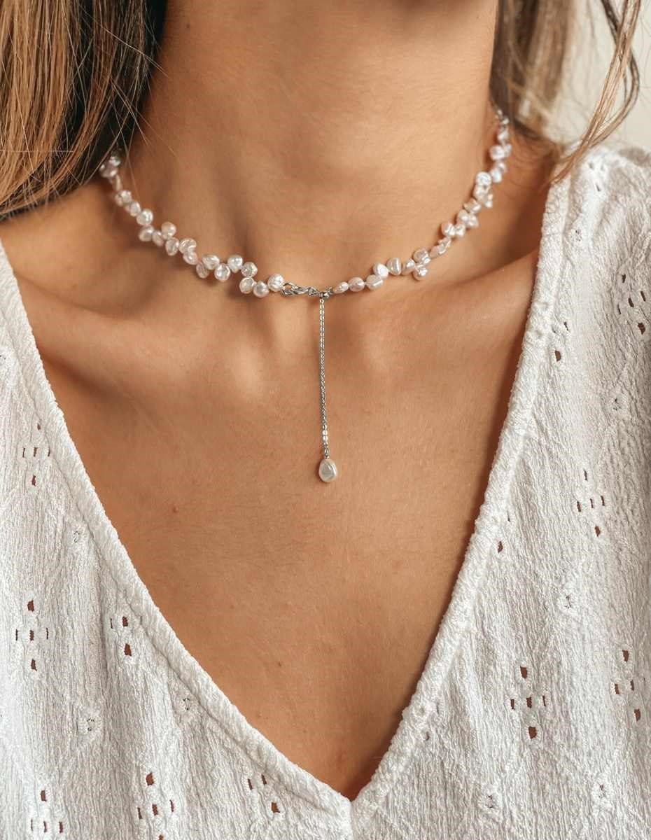 Colier din argint Brielle - Perle naturale - Indira