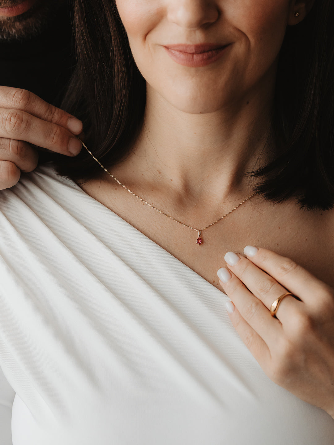 Arany medál októberi születéskővel - Pink Topáz