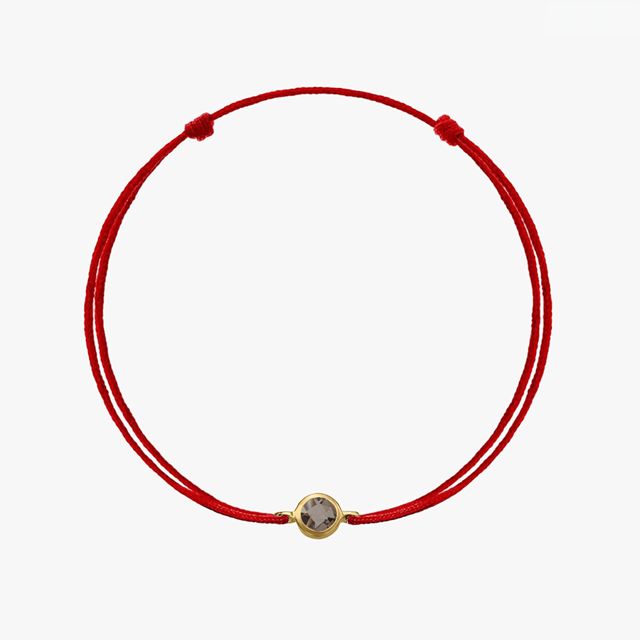 Brățară șnur din argint Birthstone Golden Cuarț Fumuriu - Indira