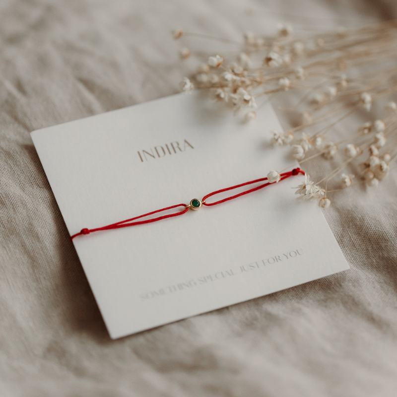 Birthstone Golden June - Holdkő - Indira ezüstzsinór karkötő