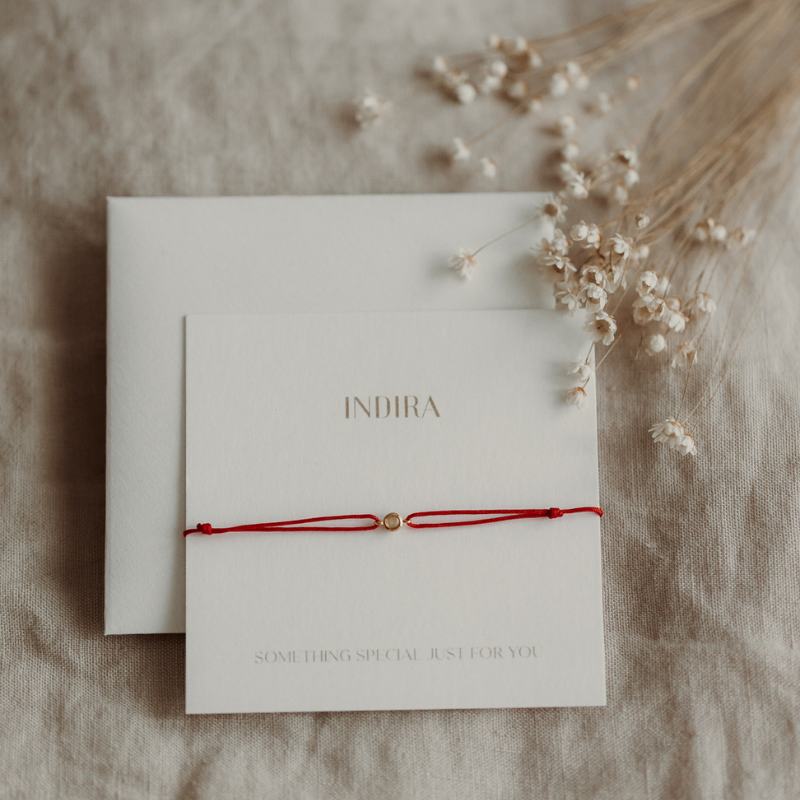 Birthstone Silver June ezüst karkötő zsinórral - Holdkő - Indira