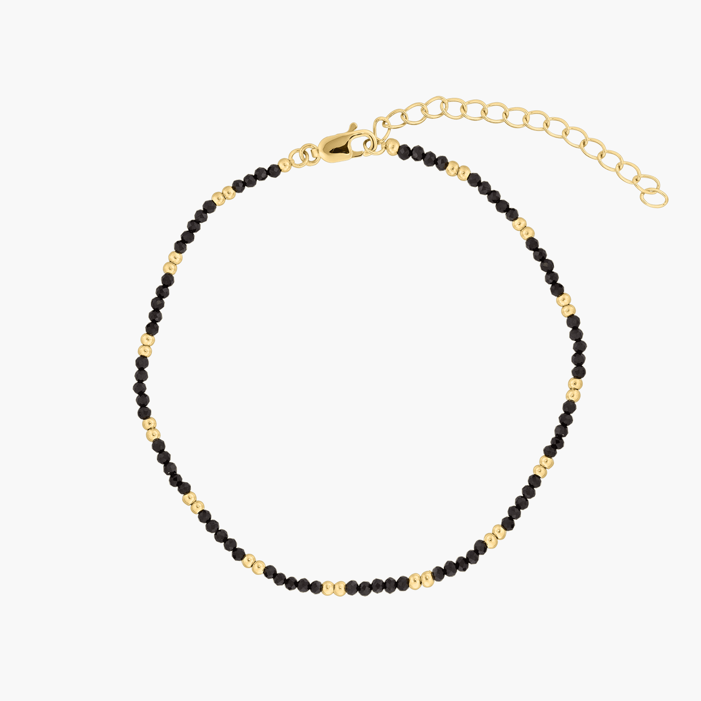 Brățară de picior din argint Golden Summerscape - Black Spinel