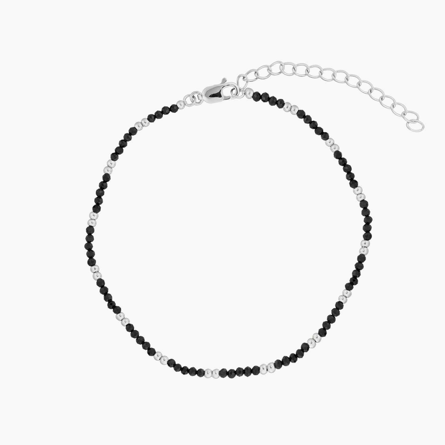 Brățară de picior din argint Summerscape - Black Spinel