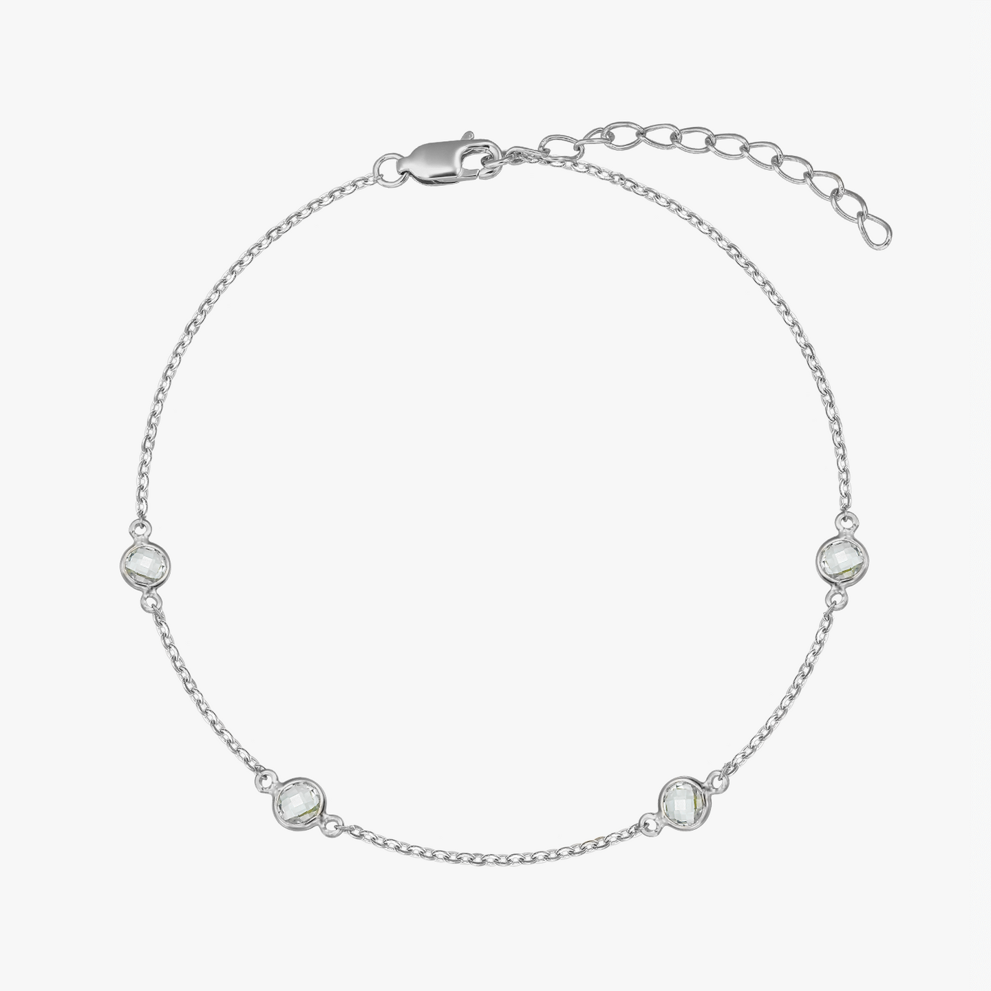 Ezüst Birthstone karkötő December - Kék Topáz - Indira