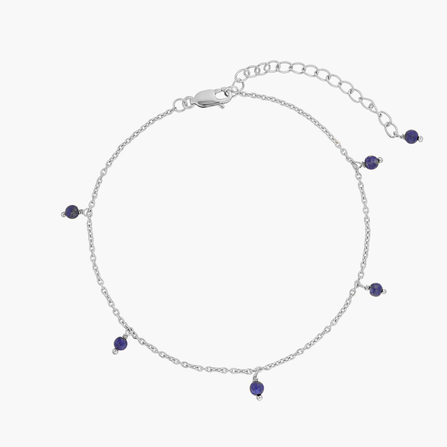 Bratara de picior din argint Gem Droplet - Lapis