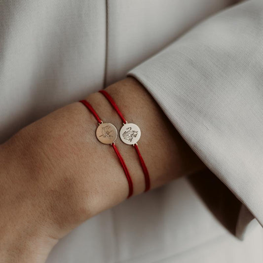 Brățară șnur din argint Golden Birth Flower - October Cosmos - Indira