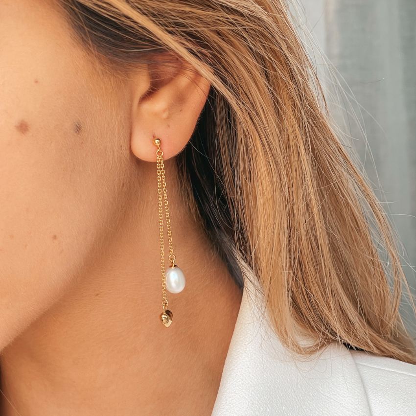 Cercei din argint Golden Eliana - Perle naturale