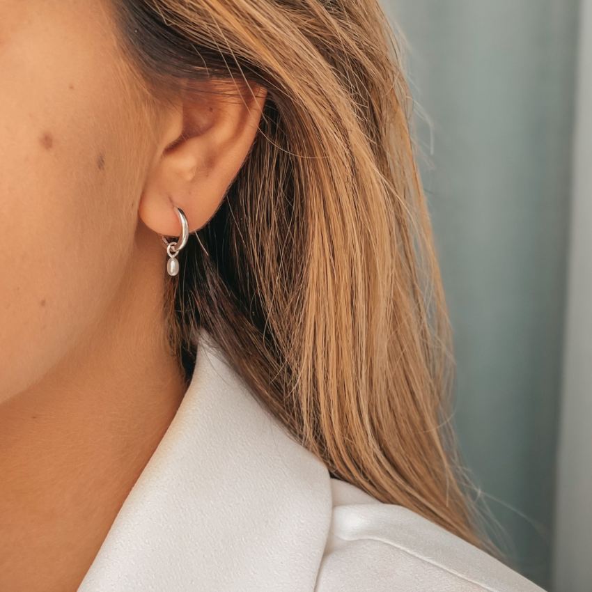 Cercei din argint Little Drop - Perle Naturale