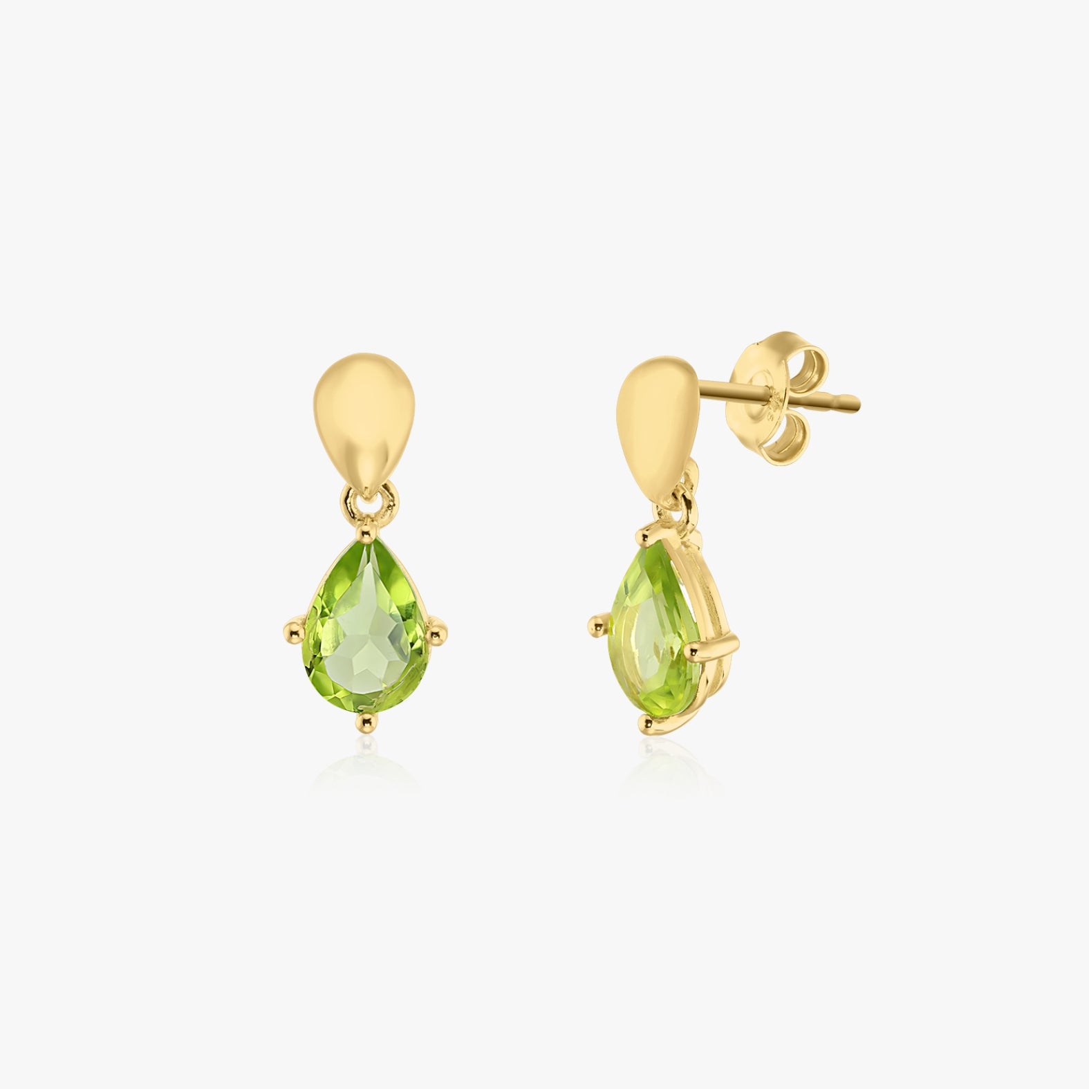 Cercei din argint Golden Kaylee - Peridot - Indira
