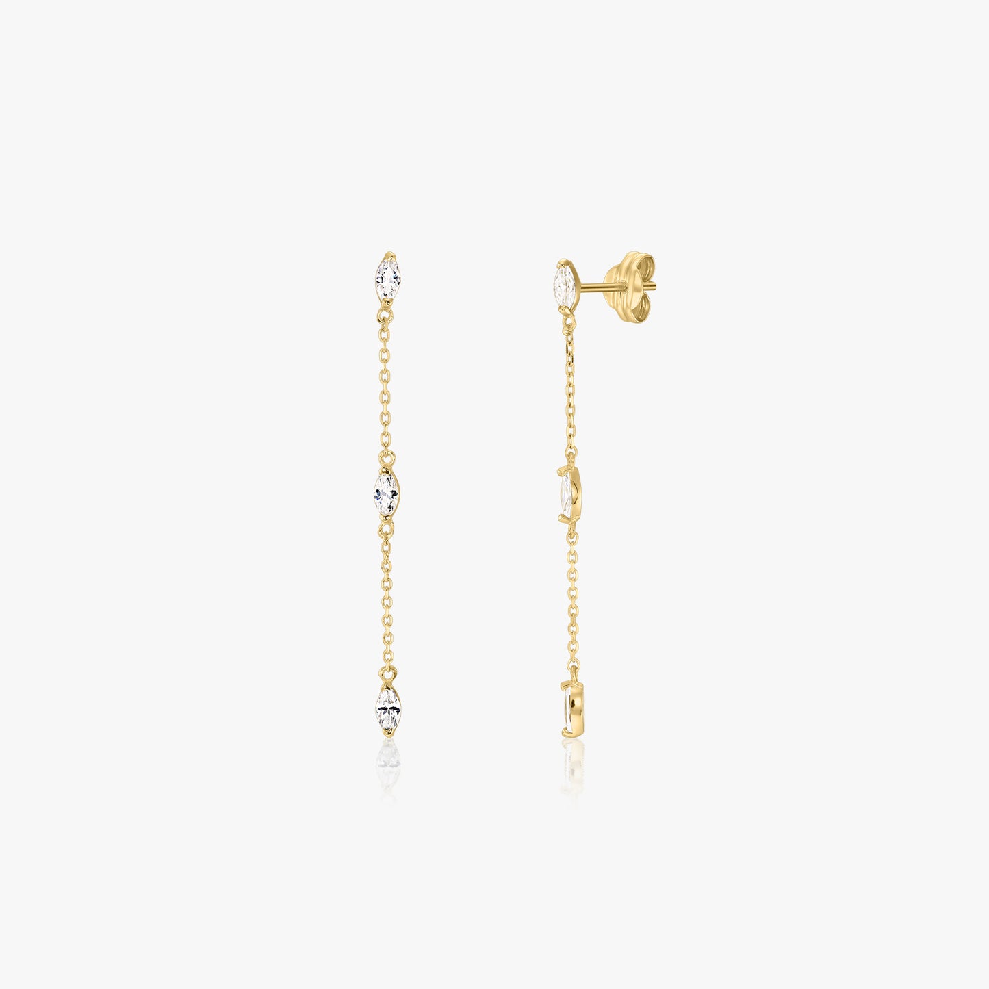 Cercei din aur Crystal Drops - Zirconiu