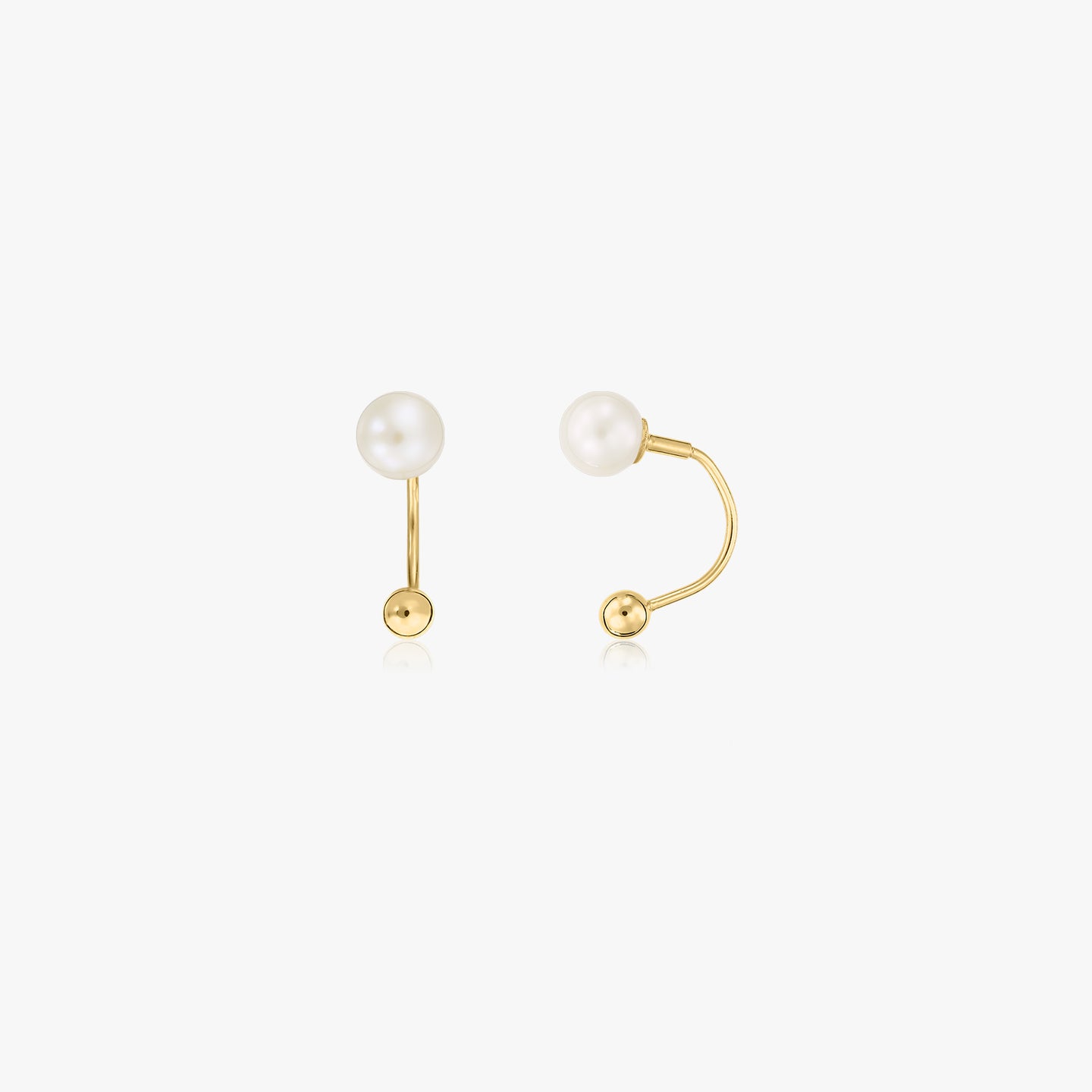 Cercei din aur Pearl Ear Jacket - Perle naturale - Indira