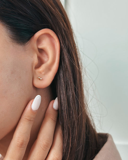 Cercei din aur galben Tear - Diamante - Indira