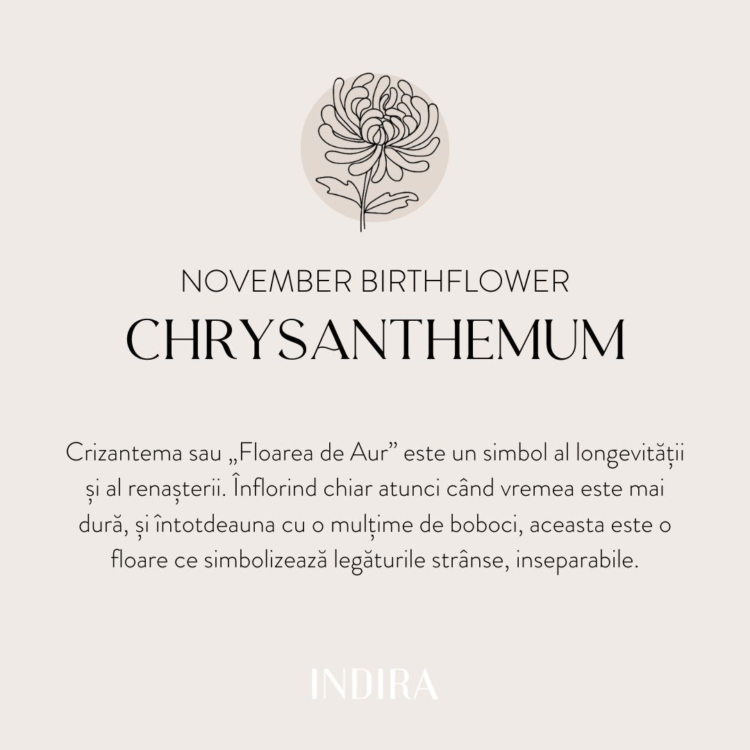 Indira Arany Gyermekzsinór Karkötő Birth Flower - Novemberi Krizantém