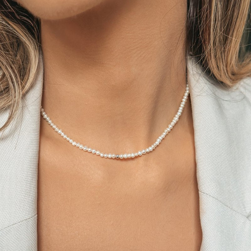 Colier din argint Glamour - Perle Naturale