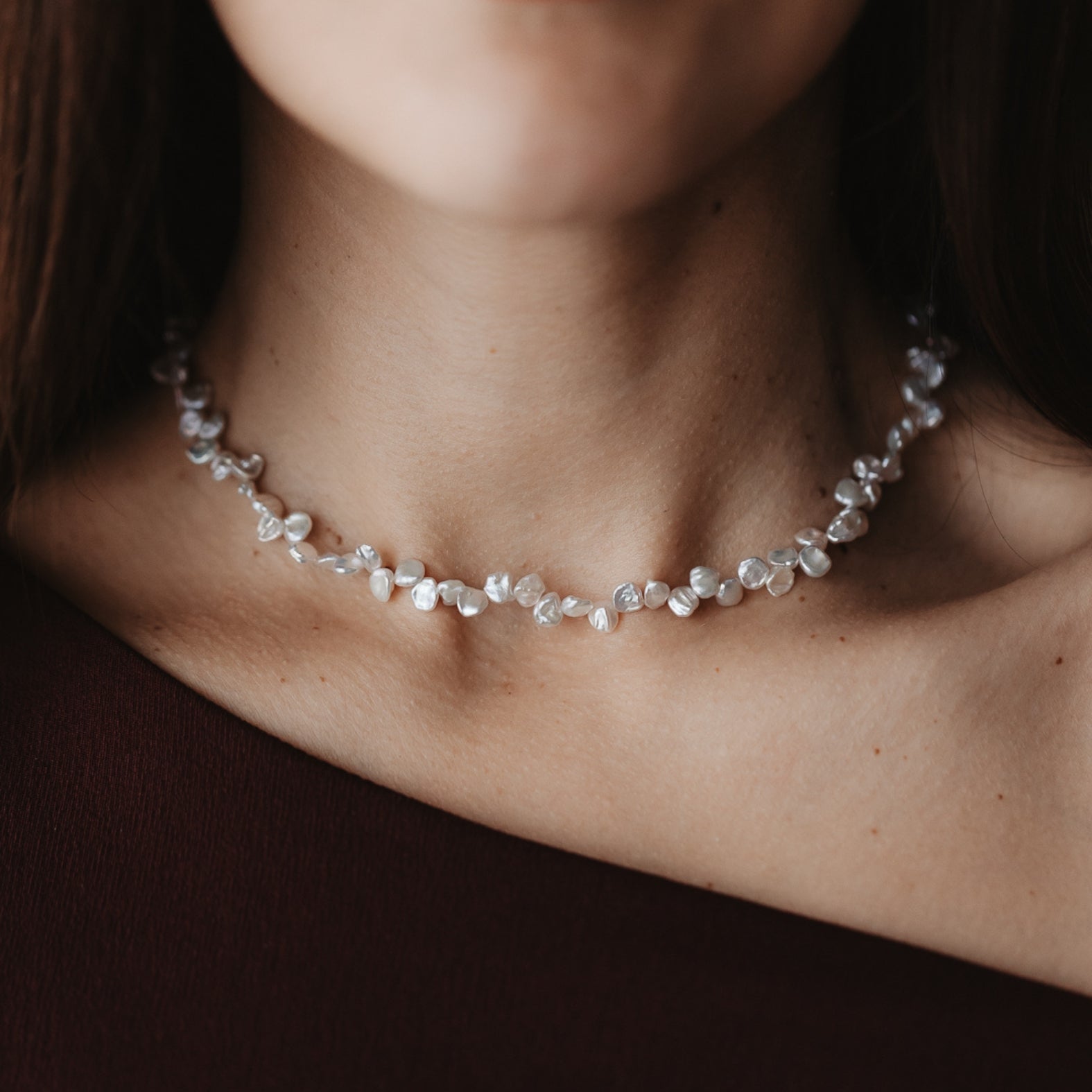 Colier din argint Brielle - Perle naturale - Indira