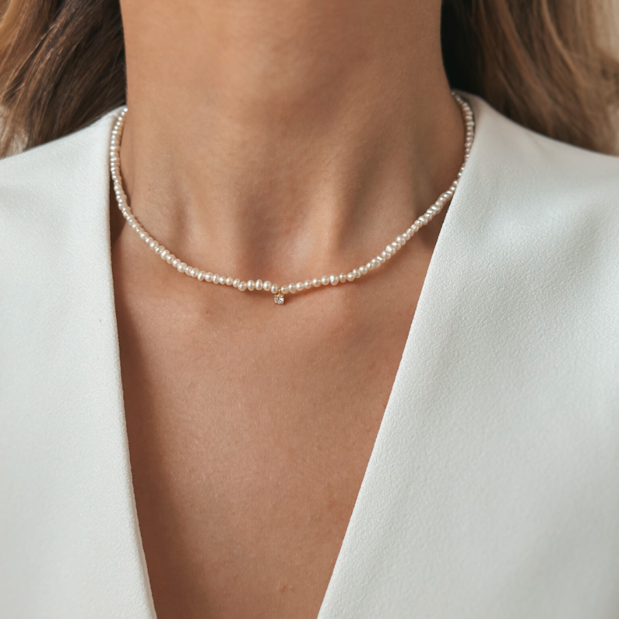 Colier din argint Fairy - Perle de cultura - Indira