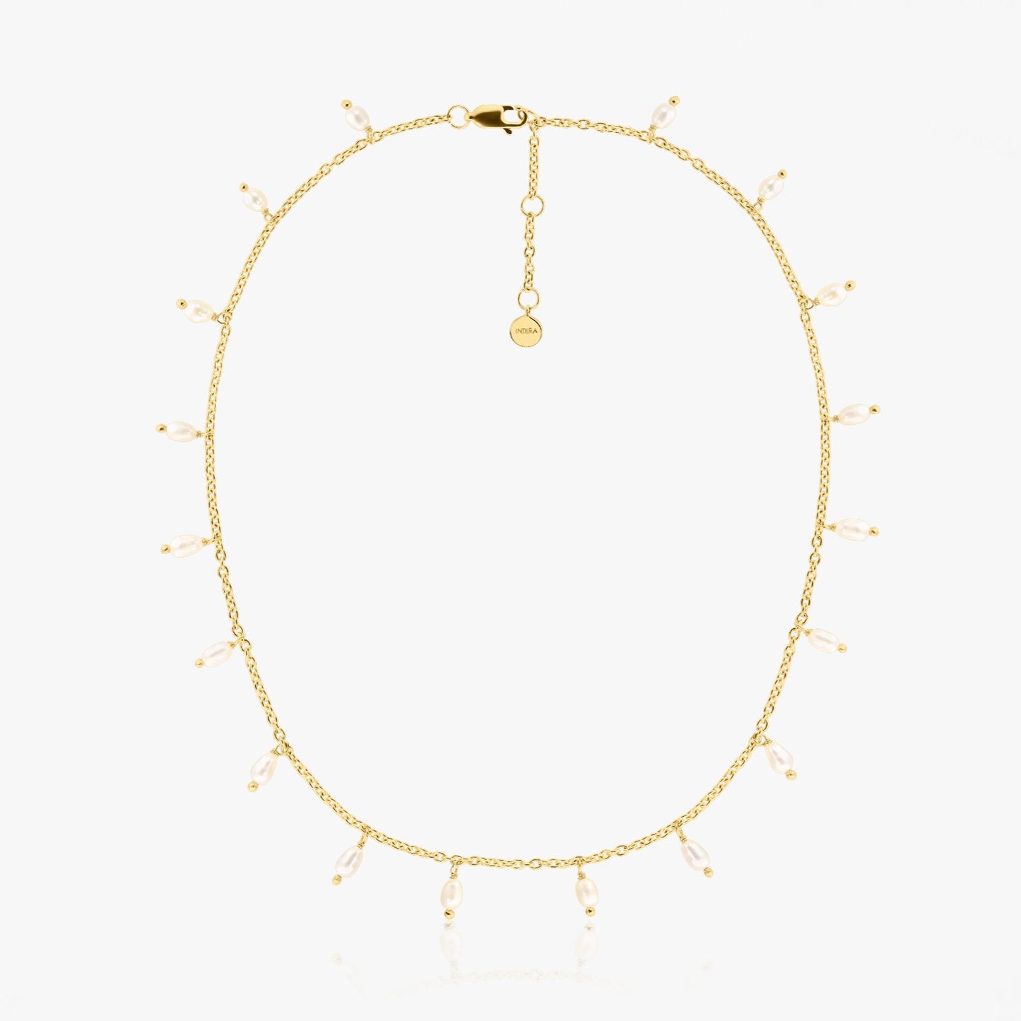 Colier din argint Golden Pearl Drops - Perle Naturale
