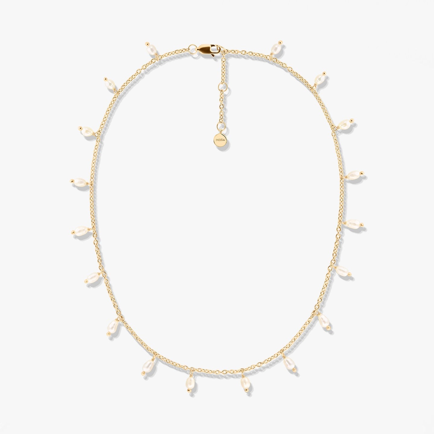 Colier din argint Golden Pearl Drops - Perle Naturale