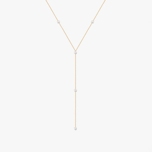 Colier din aur galben Diamond Drops - Diamante