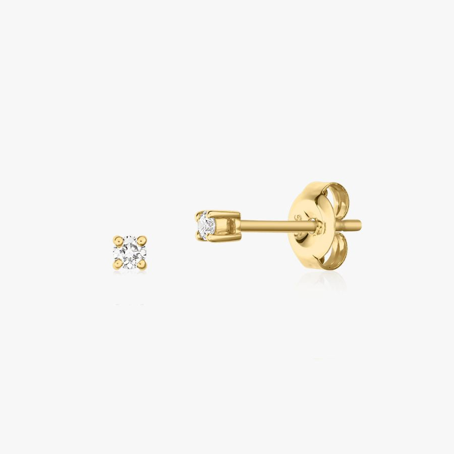 Timeless arany fülbevaló - 0,06 CT gyémánt - Indira