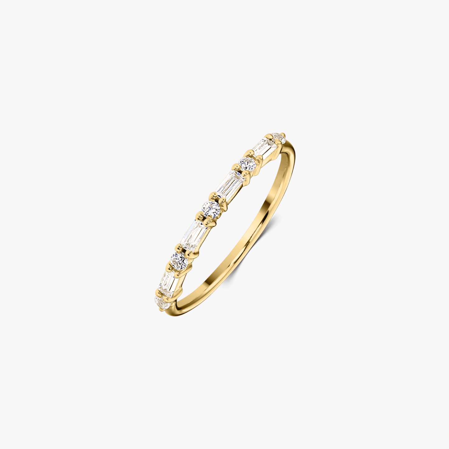 Inel argint Golden Baguette - Zirconiu