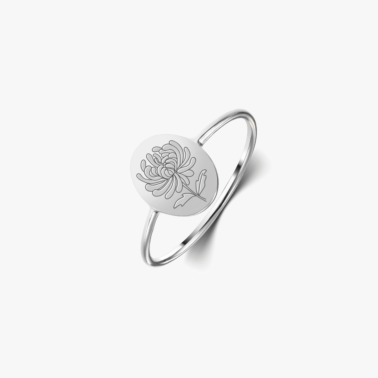 Inel din argint Birth Flower - November Chrysanthemum