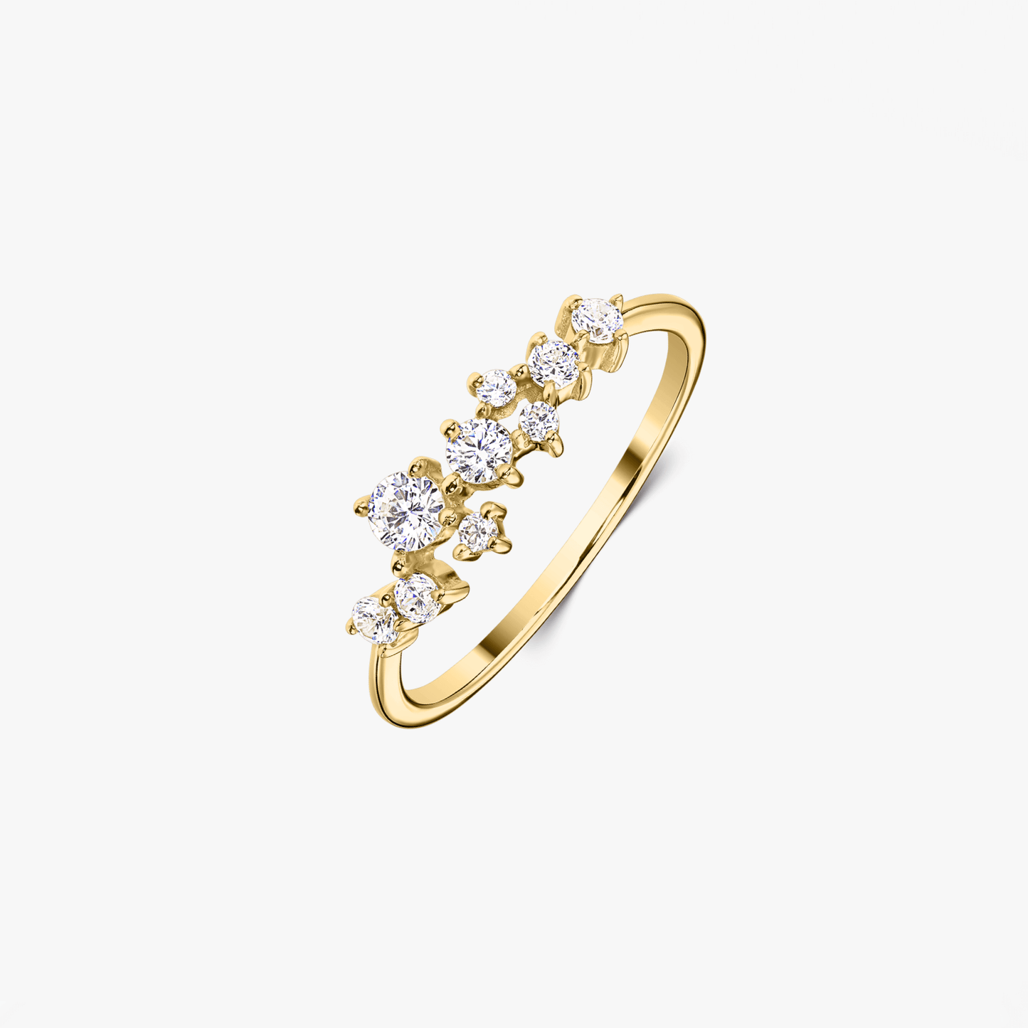 Inel din argint Golden Galaxy - Zirconiu