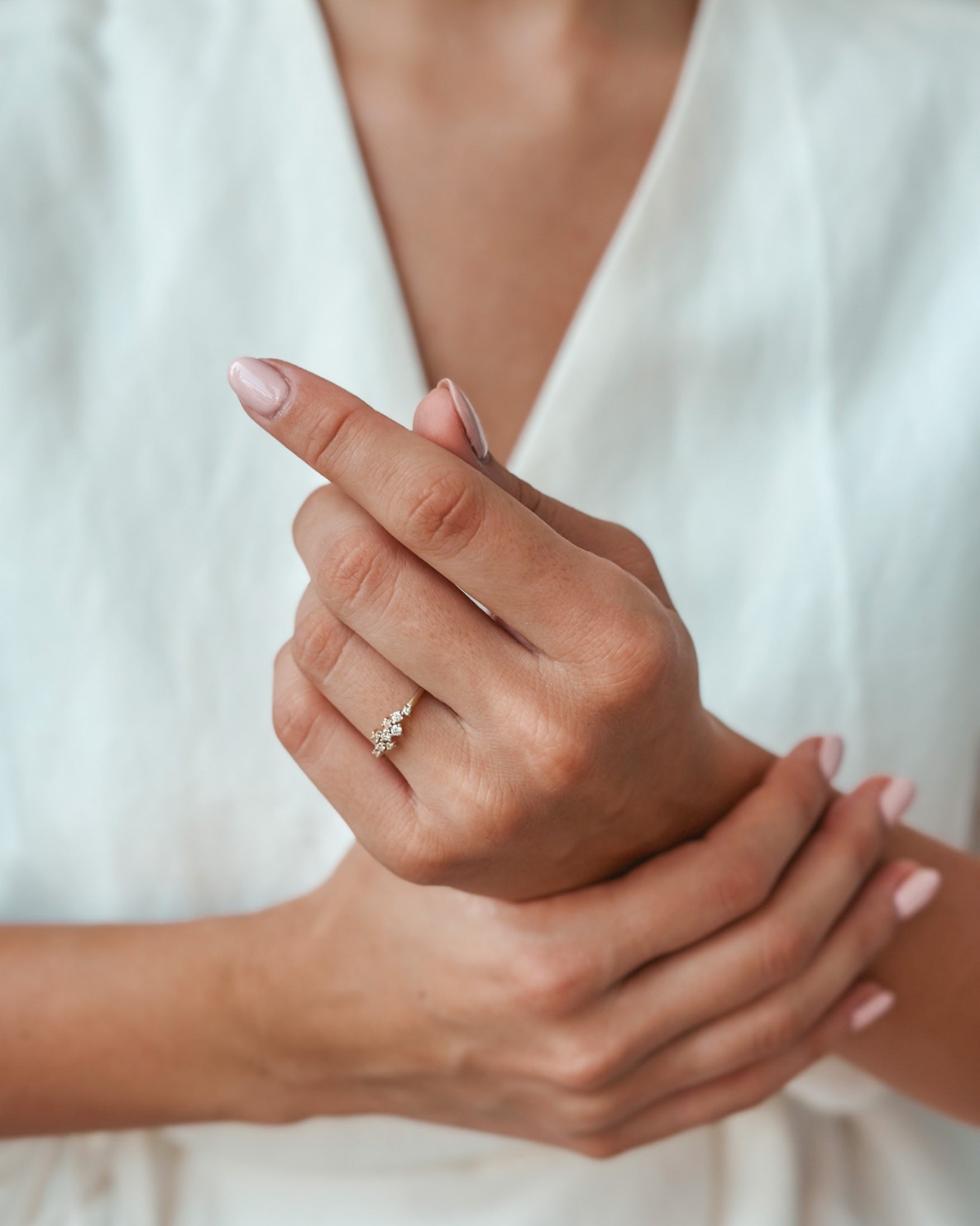 Sárga arany Selene gyűrű – Gyémántok - Indira