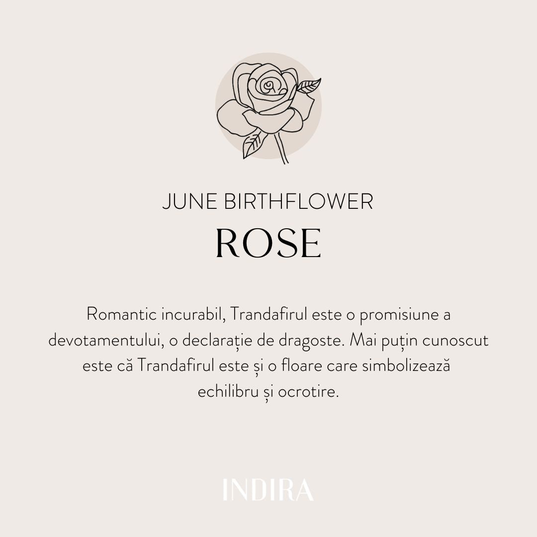 Brățară șnur pentru copii din aur alb Birth Flower - June Rose
