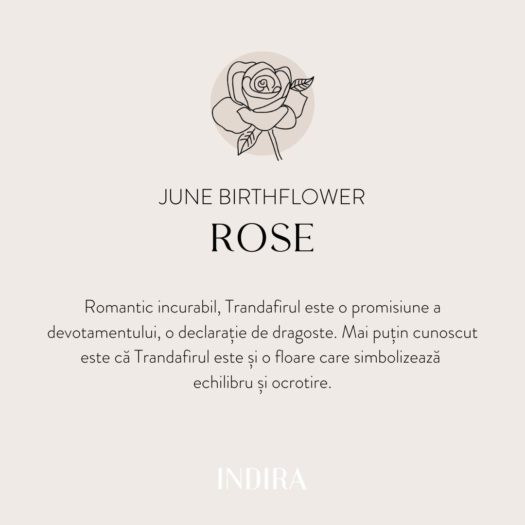 Brățară șnur pentru copii din aur Birth Flower - June Rose