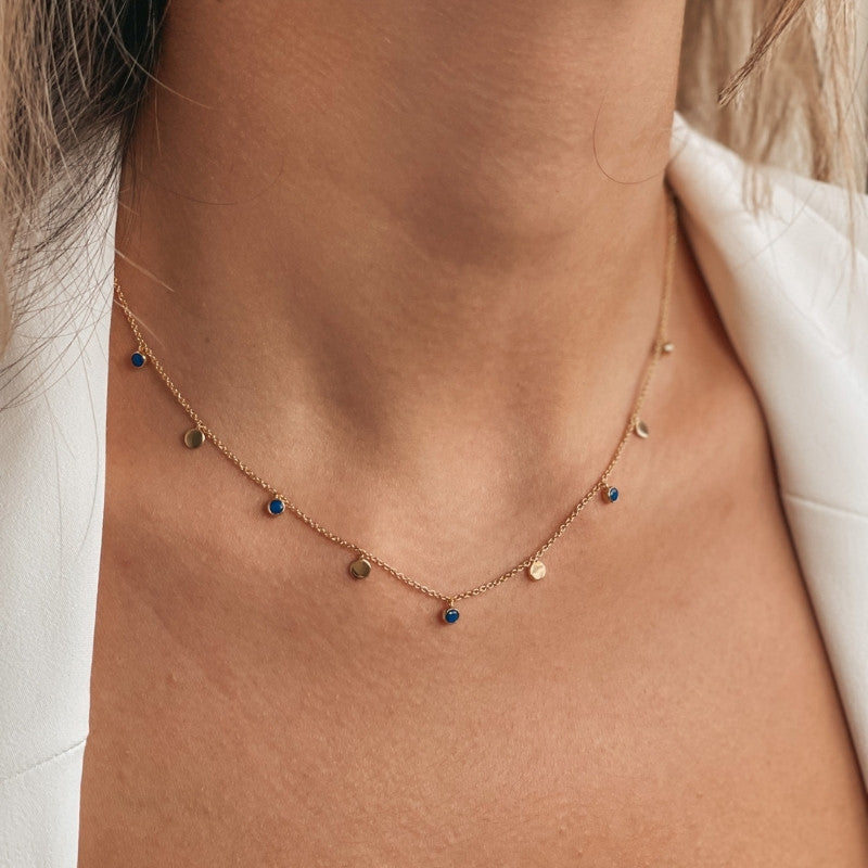 Colier din argint Golden Noora - Lapis Lazuli