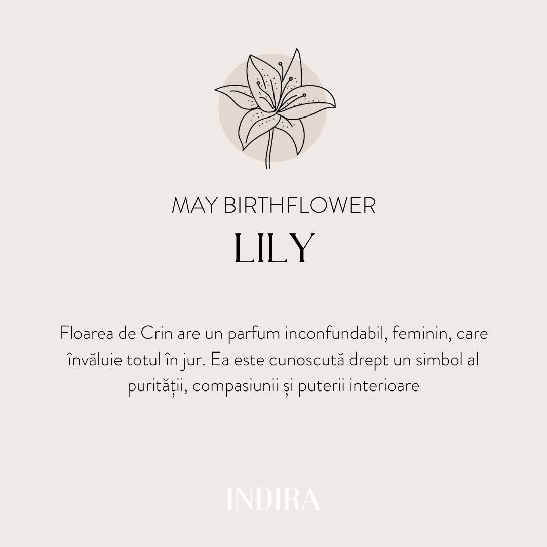 Colier din argint Golden Birth Flower - May Lily