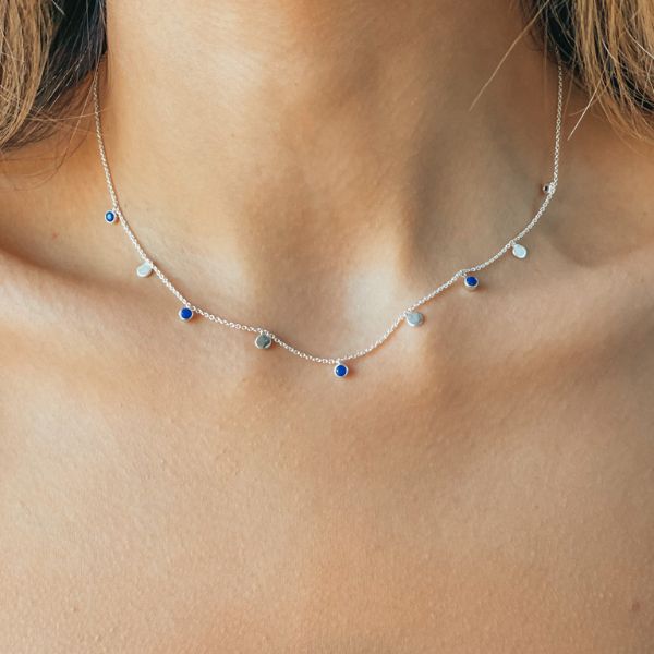 Noora ezüst nyaklánc - Lapis Lazuli - Indira