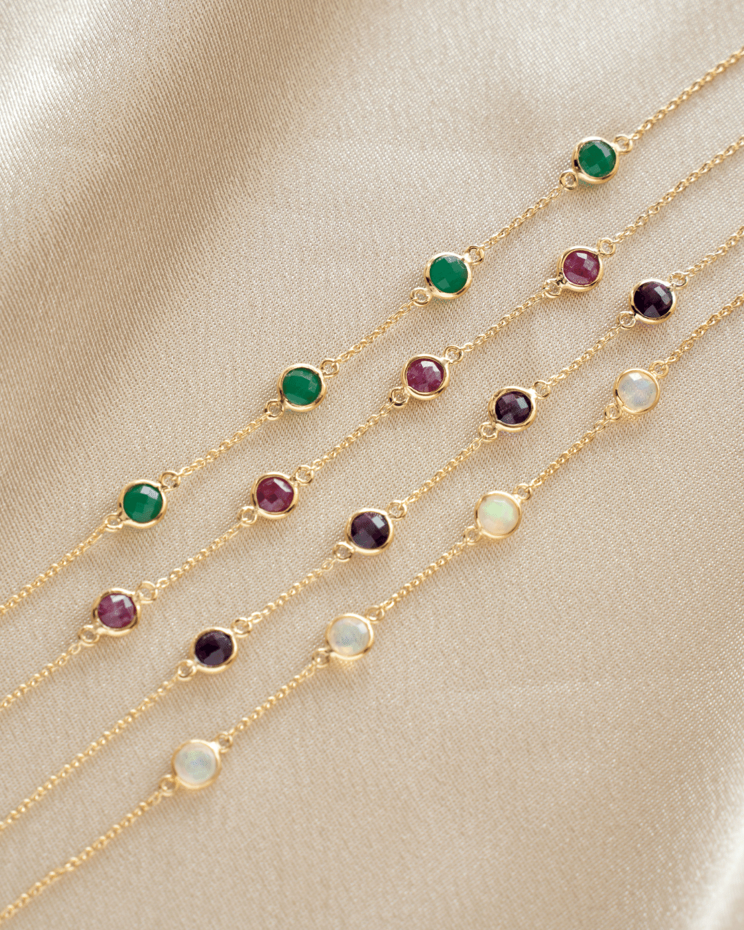 Birthstone Golden February ezüst karkötő - Ametiszt - Indira