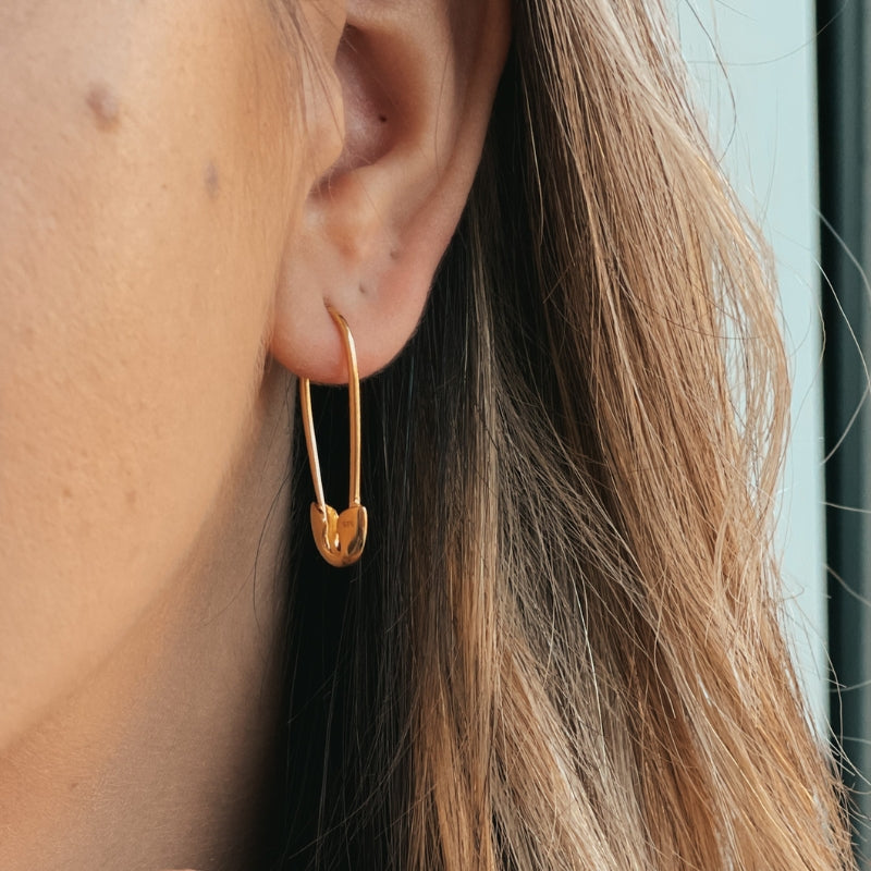Cercei din argint Golden Pins