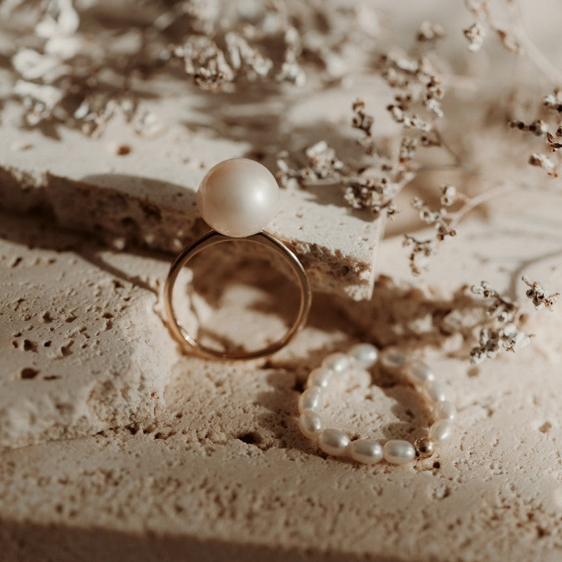 Inel din aur Glamour - Perle Naturale