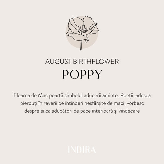 Birth Flower Silver nyaklánc - Augusztus Pipacs - Indira