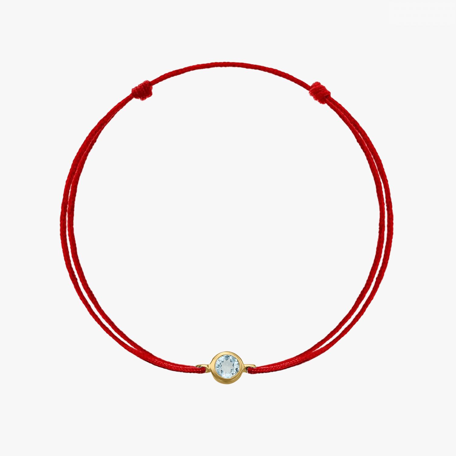 Ezüst Birthstone Golden December zsinór karkötő - Kék Topáz - Indira