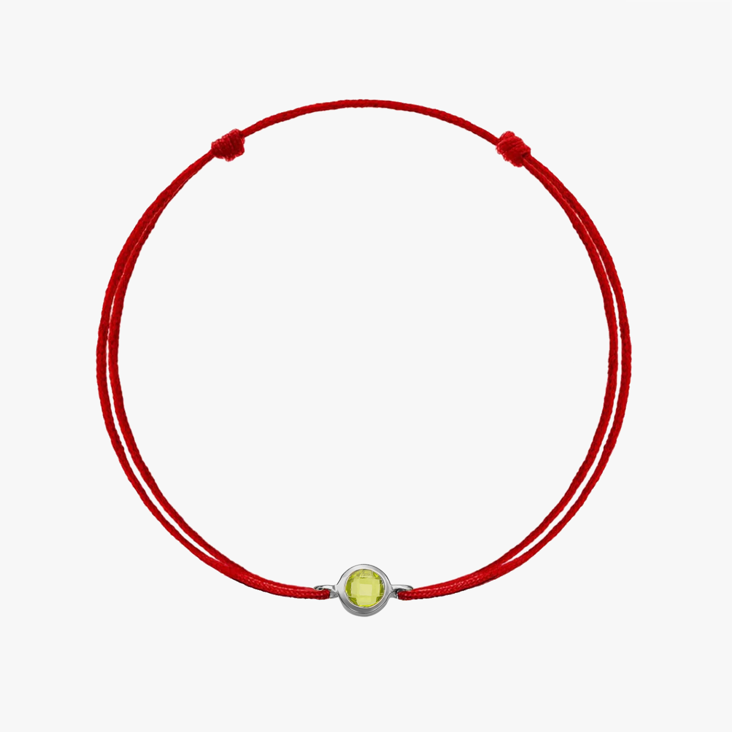 Ezüst születésköves karkötő Birthstone Silver August - Peridot - Indira