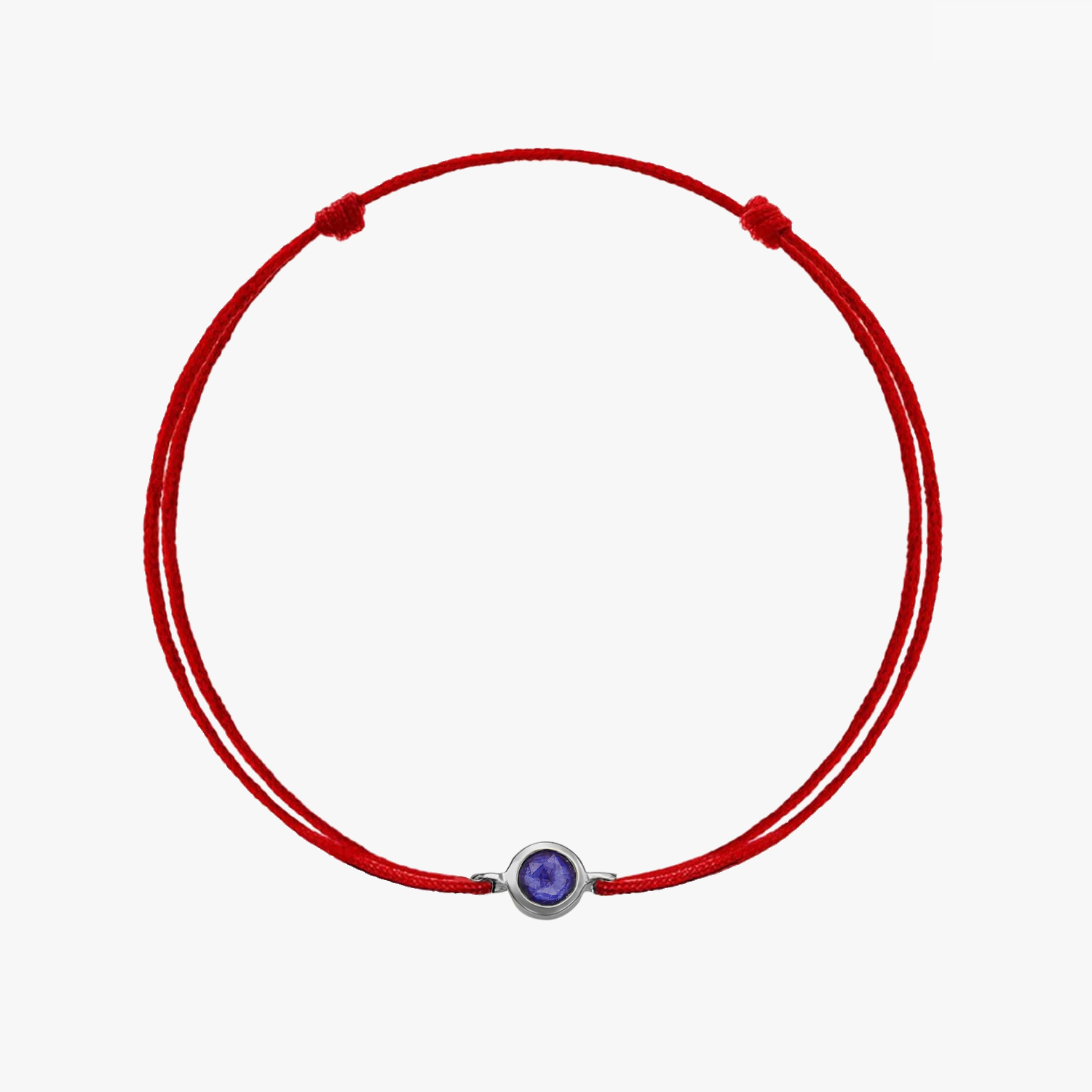Birthstone Silver szeptemberi ezüst zsinóros karkötő - Zafír - Indira