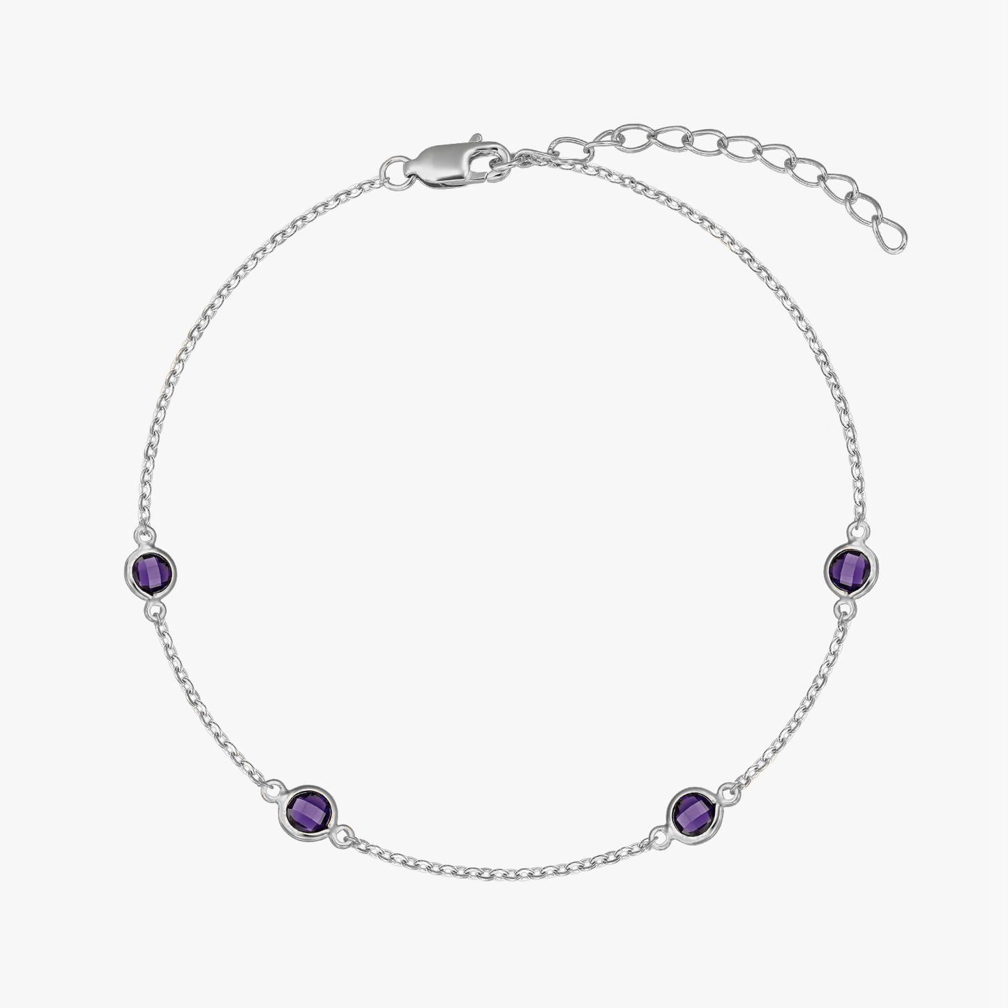 Brățară din argint Birthstone February - Ametist