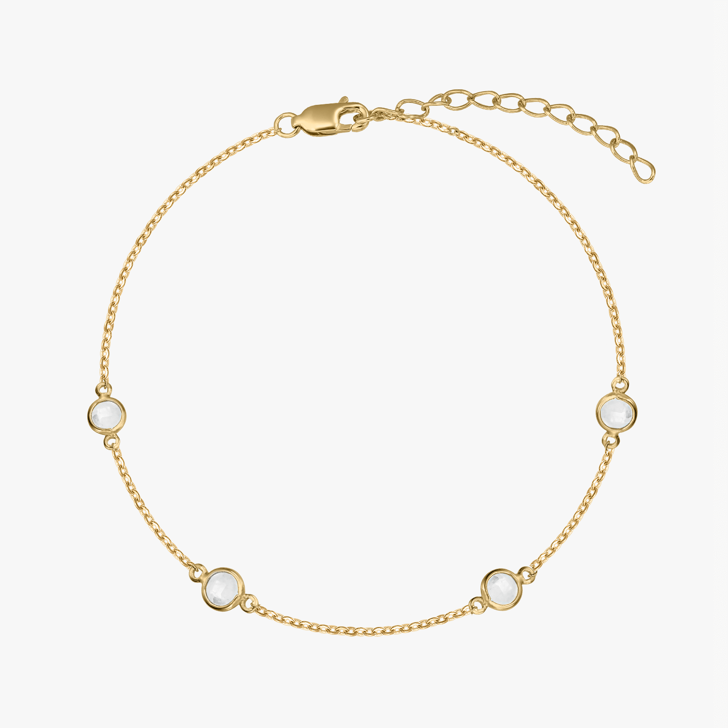 Indira Birthstone Golden áprilisi ezüst karkötő - Fehér Topáz