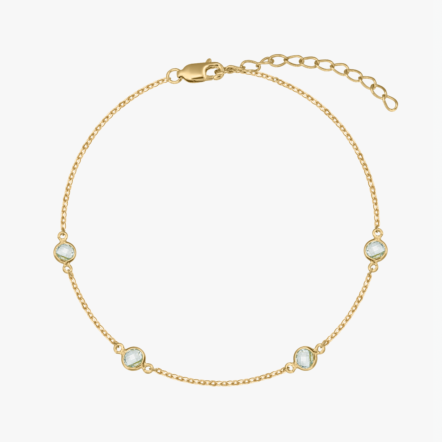 Birthstone Golden December ezüst karkötő - Kék Topáz - Indira