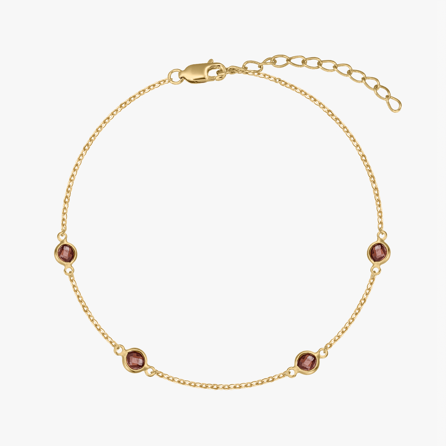 Brățară din argint Birthstone Golden January - Granat