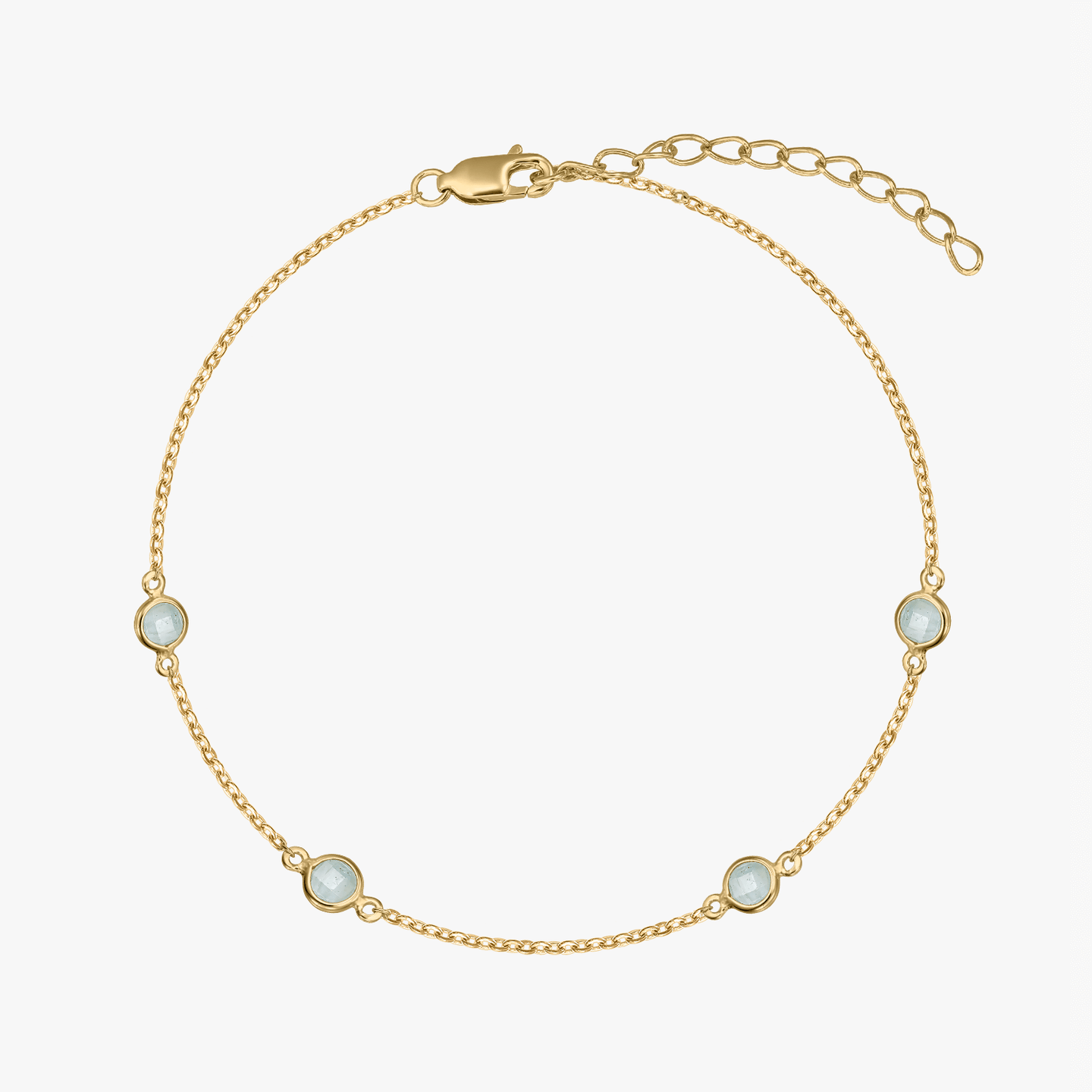 Ezüst Birthstone Golden March karkötő - Akvamarin - Indira