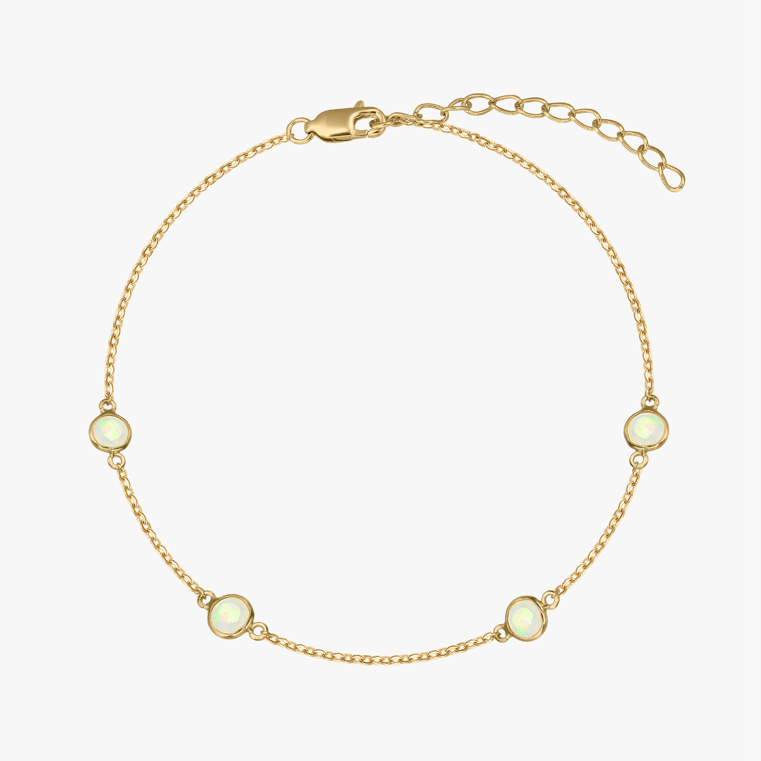 Birthstone Golden October - Opál - Indira ezüst karkötő