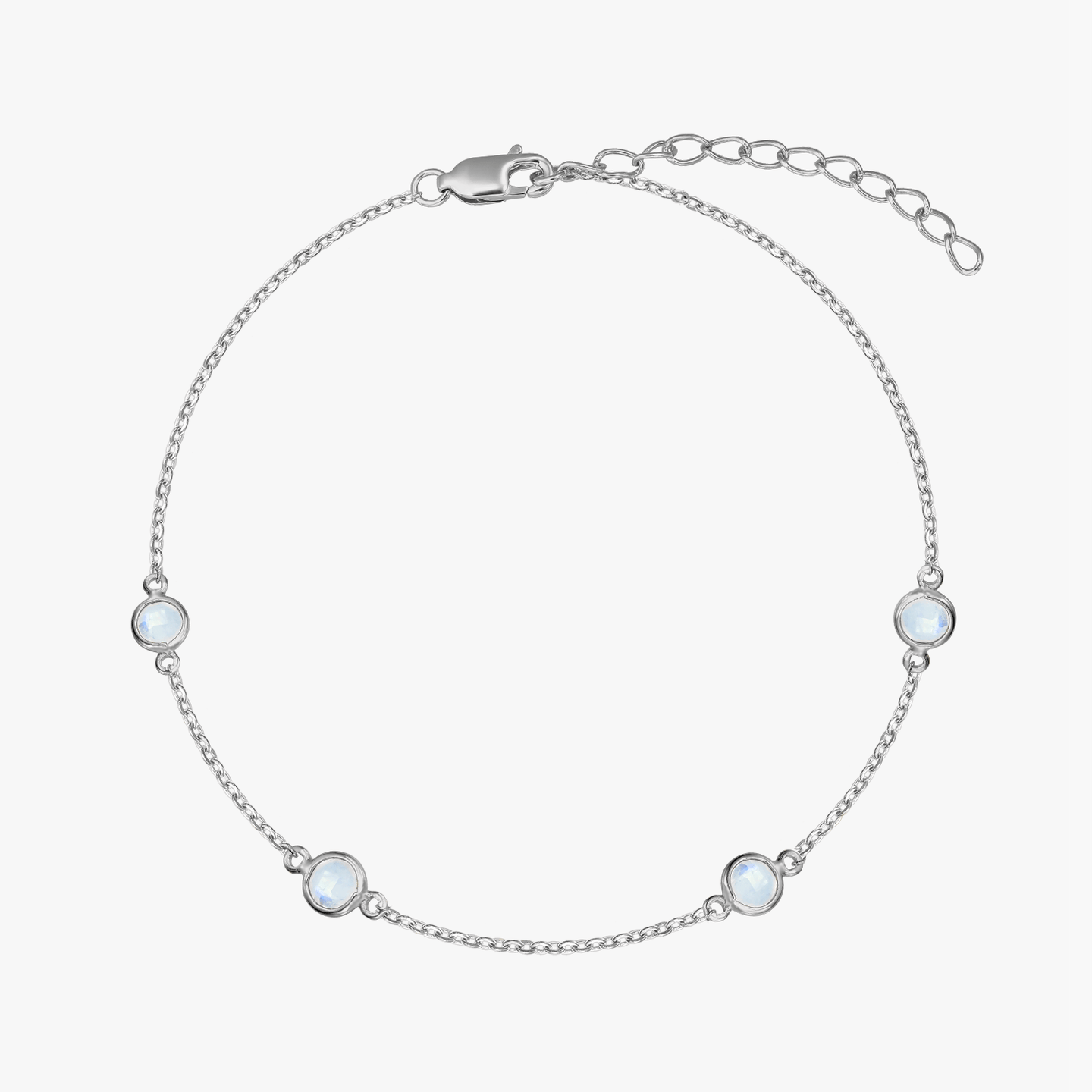 Ezüst Birthstone karkötő Június - Holdkő - Indira