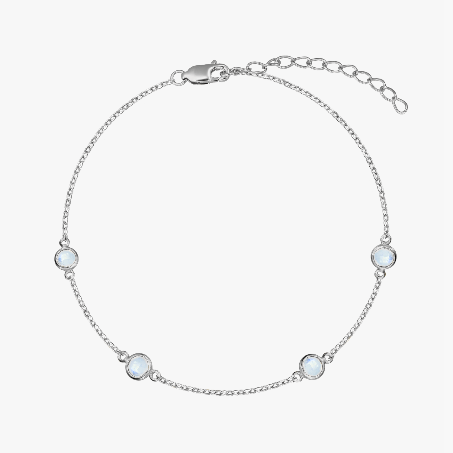 Ezüst Birthstone karkötő Június - Holdkő - Indira