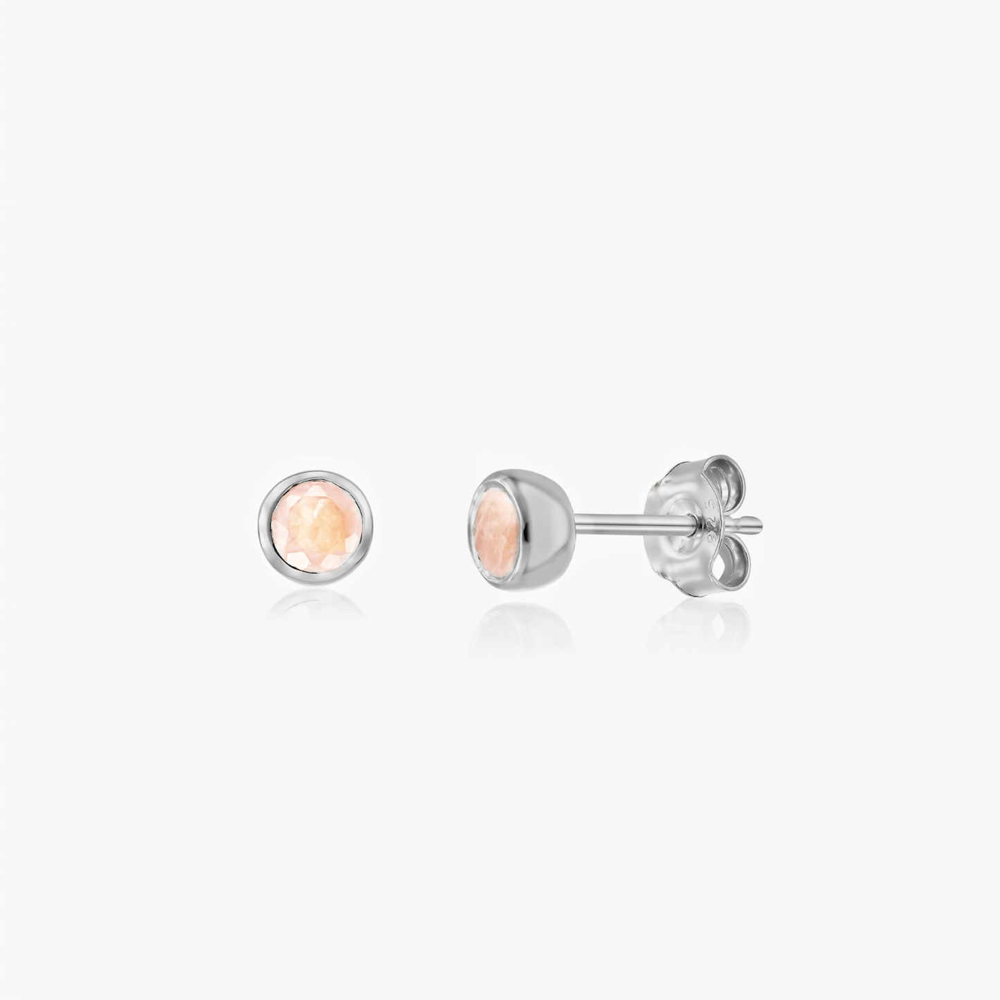 Cercei din argint Birthstone - Cuart Roz